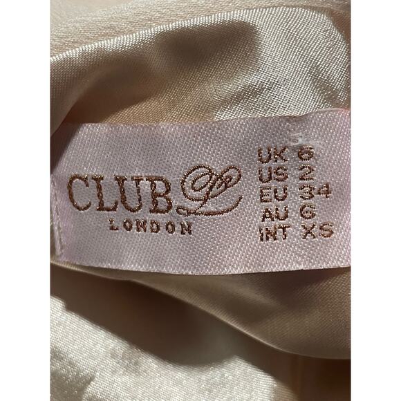 Club L London Elegant High Fashion Criss Cross Top Womens Sz 2 Ivory Back Zipper - Picture 9 of 12